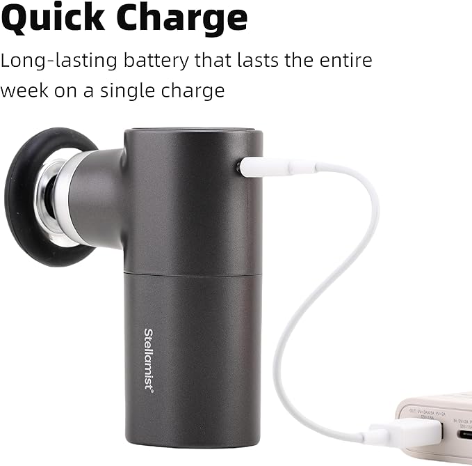 Mini Massage Gun Deep Tissue, Portable Hand Held Massager Gun with Heat, Portable Percussion Muscle Massager with 4 Massage Heads for for Dad, Office, Home, Athletes