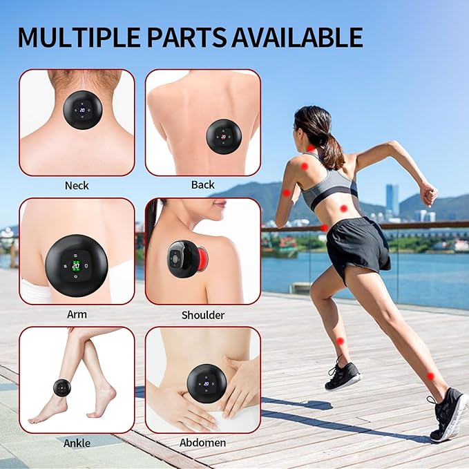Smart Cupping Massage Therapy Set 2 Pcs, Electric Therapy Massager Kit, Therapy Device, Gua Sha Massage Tool for Pain Relief, Neck Shoulder Back Muscle Soreness (Black)