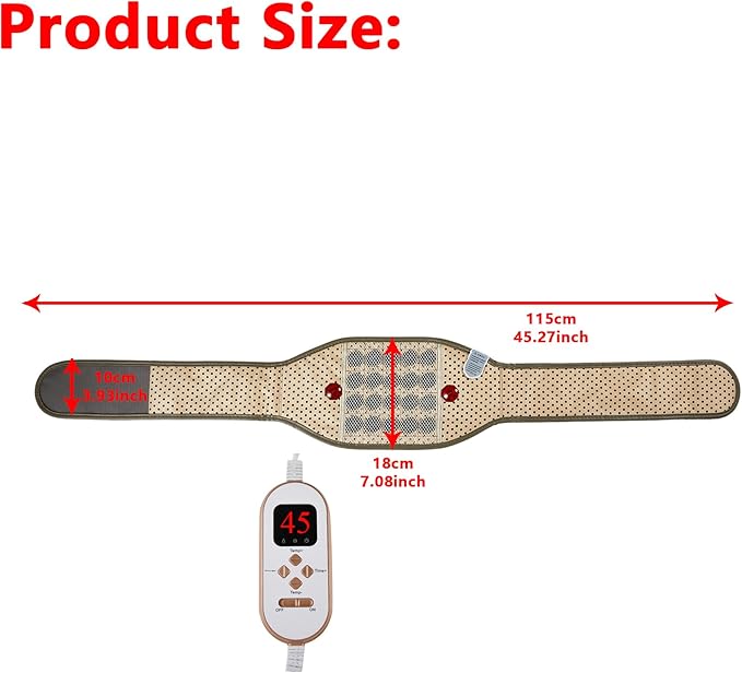 Slimming Electric Belt Hot Compress Electrified Heating Massage Pads for Lower Back Pain Far Infrared Heating Pads Lower Back Abdomen 7 Heat Settings up to 149°F