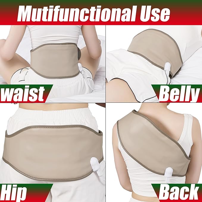 Slimming Electric Belt Hot Compress Electrified Heating Massage Pads for Lower Back Pain Far Infrared Heating Pads Lower Back Abdomen 7 Heat Settings up to 149°F