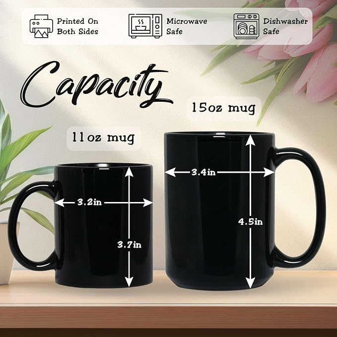 Customized Name Coffee Cup 11oz 15oz, Personalized Northern Lights Landscape Mug, Scenic Mountain And River Black Cup, Custom Northern Lights Inspired Ceramic Mug, Gift For Women