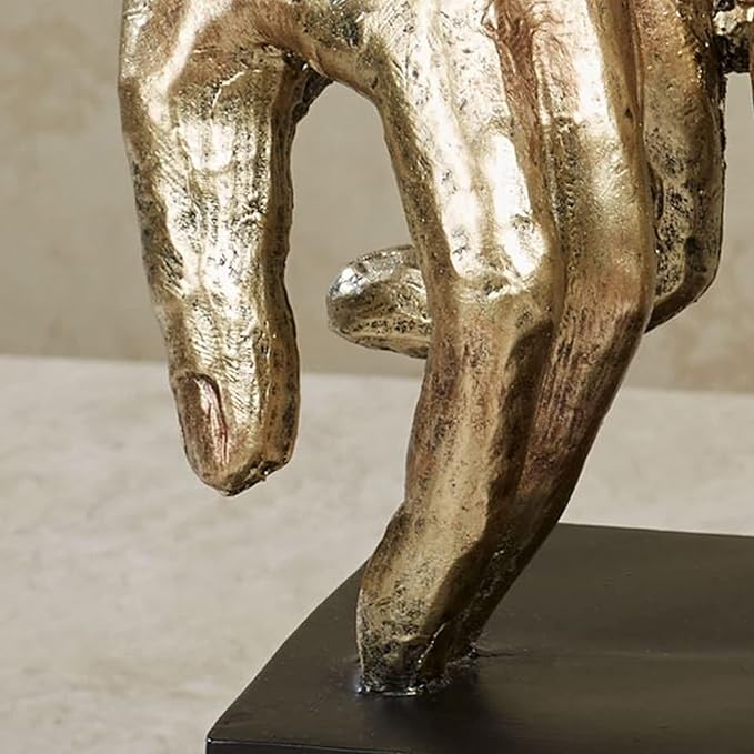 Touch of Class Lingering Hold Hands Table Sculpture Gold - Pinky Promise Statues - Desk Statue for Bedroom, Living Room, Office - Loving Touch