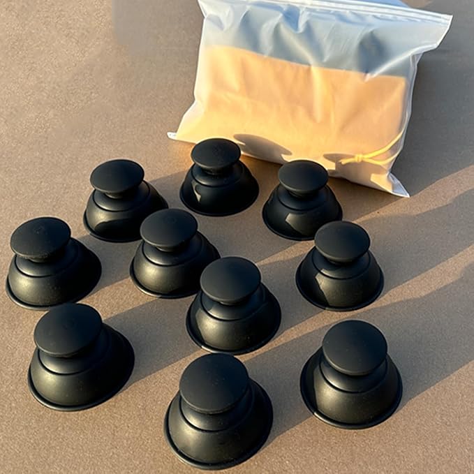 Silicone Cupping Therapy Sets 10pcs,Professional Vacuum Cupping for Myofascial Massage/Joint Pain/Anti Cellulite/Deep Muscle Relief & More(10pcs,Black+White)