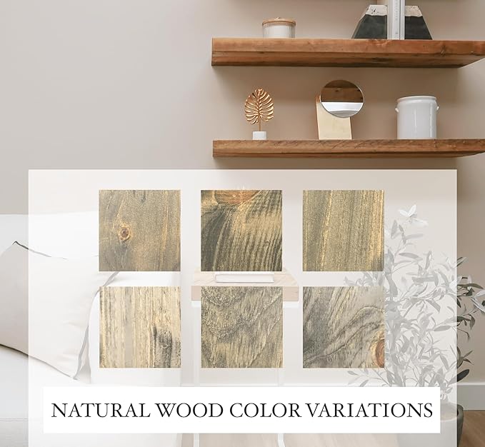 Rustic Shelves with J-Brackets Set of 2, Industrial Shelf, Kitchen Shelves, Solid Wood, Decorative Wall Storage, Heavy Duty, URBANDI (Grey, 24Wx8D)