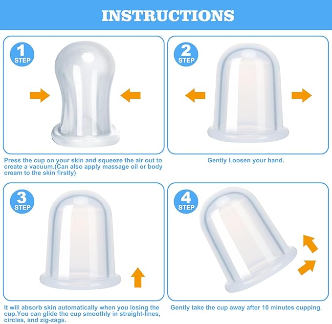 Silicone Cupping Therapy Set - Cupping Kit for Massage Therapy - Cellulite Remover Cupping Set - Anti Cellulite Cup Massager, Vacuum Suction Massage Cups for Cellulite Reduction