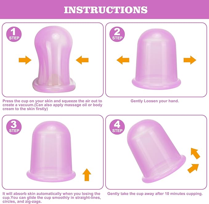 Silicone Cupping Therapy Set - Cupping Kit for Massage Therapy - Cellulite Remover Cupping Set - Anti Cellulite Cup Massager, Vacuum Suction Massage Cups for Cellulite Reduction