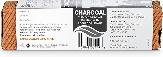 Himalaya Botanique Whitening Antiplaque Toothpaste with Charcoal and Black Seed Oil for Whiter Teeth, 4 oz…