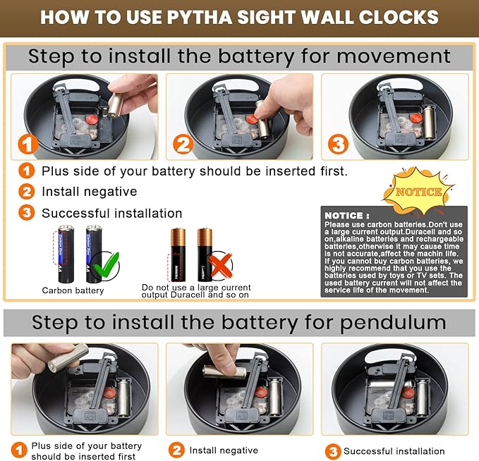 Large Modern Wall Clock,Wall Clocks for Living Room Decor,Classical Metal Minimalist Roman Numeral Dial,Big Decorative Farmhouse Pendulum Wall Clock With Walnut Pointers for Office,Dining Room