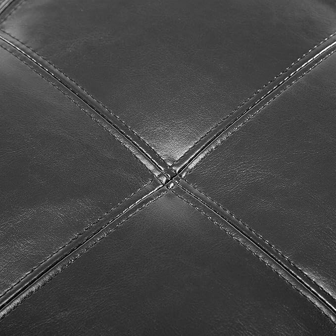 HOMCOM 51" Ottoman Storage Bench, Faux Leather Storage Chest with Lift Top, Tufted Ottoman for Living Room, Entryway, Black