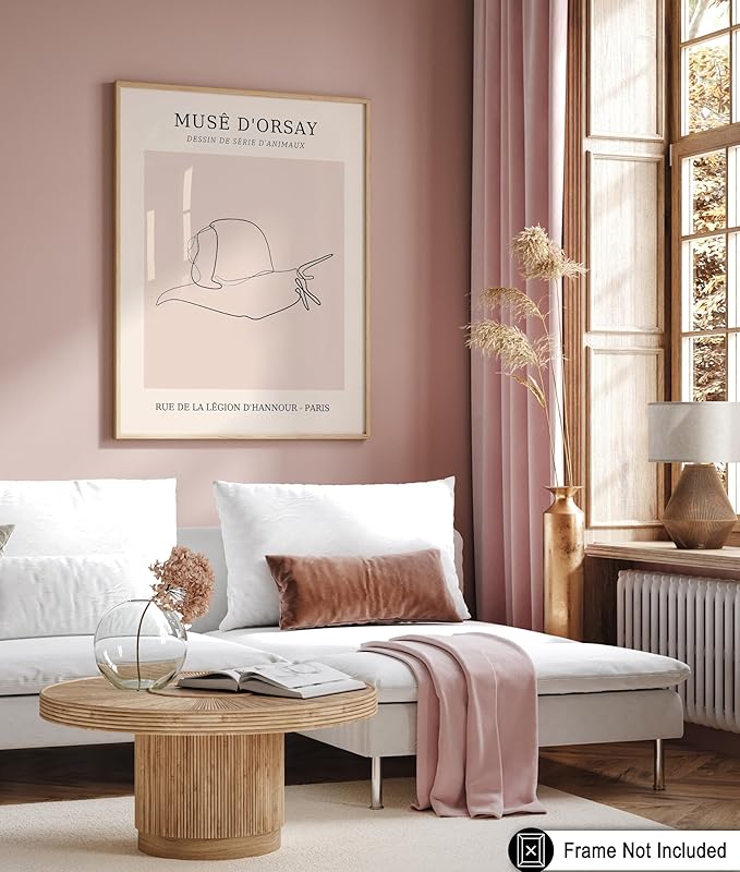 Poster Master Vintage Poster - Retro One Line Snail Drawing Print - Snail Line Art - Minimal Gift for Men, Women, Animal Lover - Abstract Wall Decor for Home, Office, 24x32 Unframed Wall Art