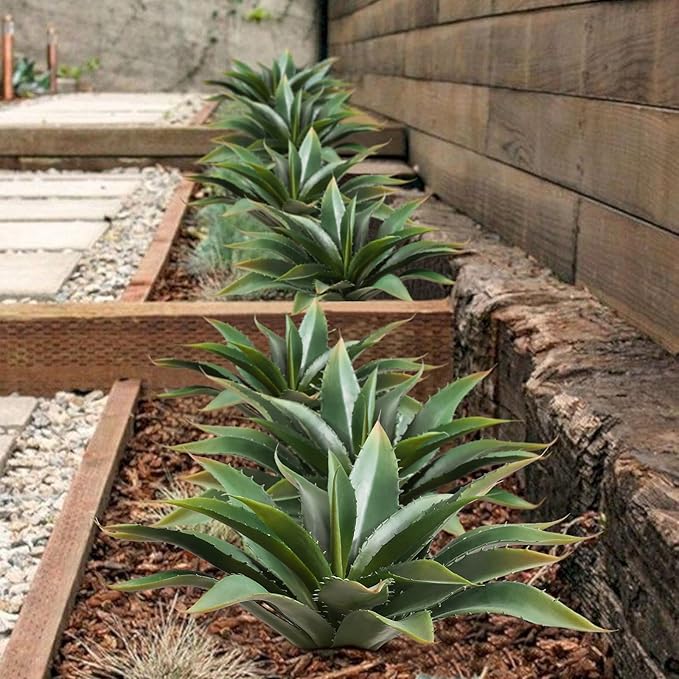 JUSTOYOU Large 12.5" Artificial Succulents Aloe Plants Real Touch Fake Flowers Unpotted for Home Wedding Festival Arrangement (4, Green)