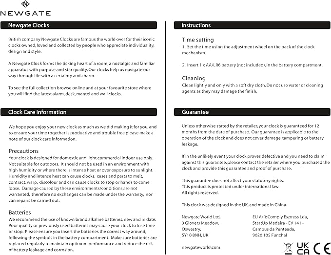 NEWGATE® M Mantel Echo Desk Clock | Modern Round Design | Navy Blue | Easy to Read Numbers | Contemporary Style for Desk, Table, Shelf or Bedside