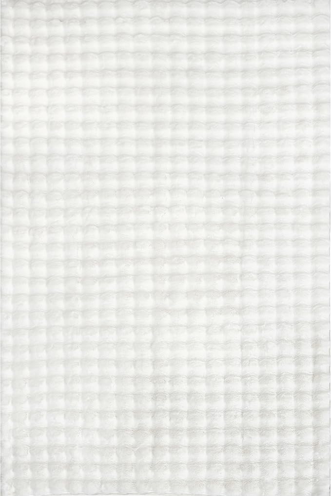 nuLOOM 3'9" x 6' Cozy Plush SuperiorWash Area Rug, Machine Washable, Non-Slip, Soft Fluffy Shag Carpet for Living Room Bedroom Kids Room Nursery Home Decor, Jeni White