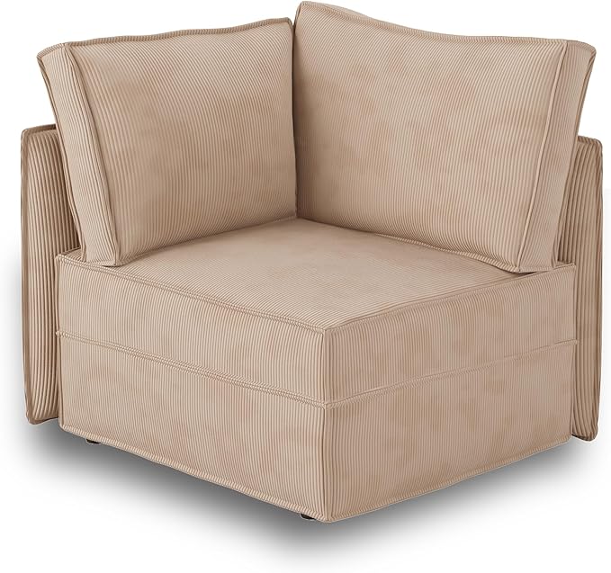 HOOOWOOO Modular Sectional Sofa Couch,Matching Free Combination Cloud Couch Corner Chair(Camel Corduroy)