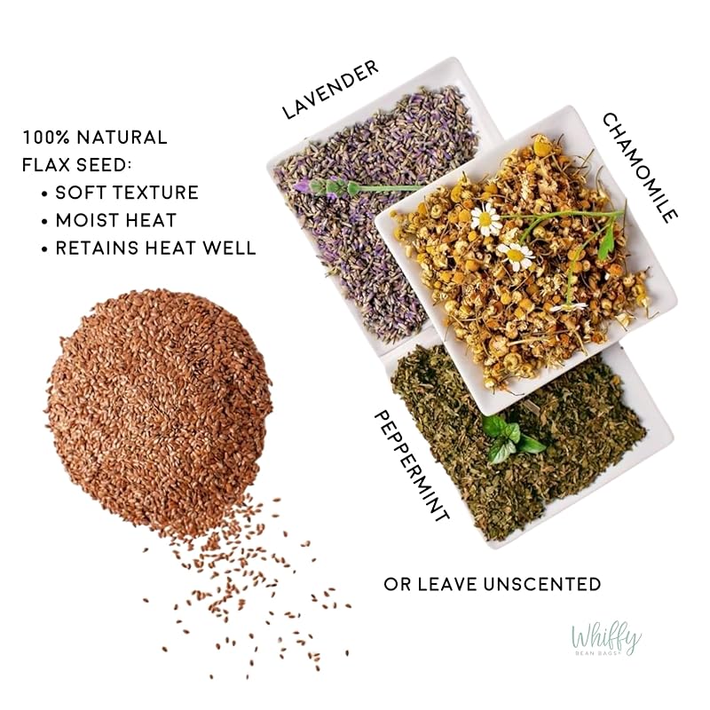 Large Microwave Heating Pad with Flax Seed, Scented or Unscented, Good For Back Pain or Cramps, Moist Heat Therapy or Ice Pack, Microwavable Bean Bag, 6" x 12" (Mustard Floral, Lavender & Chamomile)