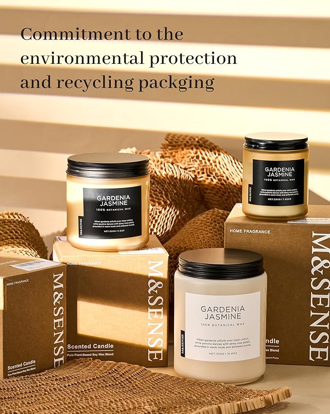 M&SENSE Sandalwood Rose Scented Candle - 11.6oz Natural Soy Wax Non Toxic 70-Hour Burn Long Lasting Candle, 2-Wick Strong Scent for Home - Slow-Burning Housewarming Gift for Men & Women