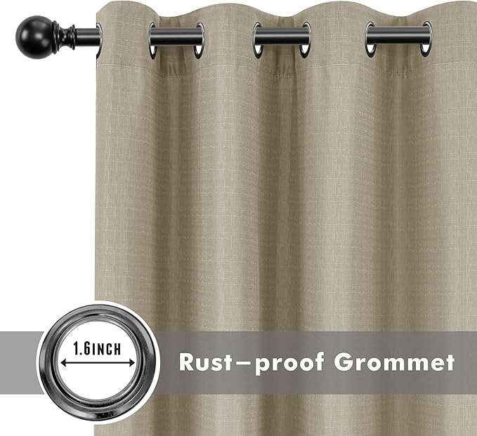 HolidayIdeas Outdoor Curtains for Patio Waterproof-4 Panels Linen Gazebo Curtains 54"x84"-Indoor/Outside Privacy Taupe Curtains Weatherproof Weighted for Pergola, Porch,Backyard,Living Room,Sunroom