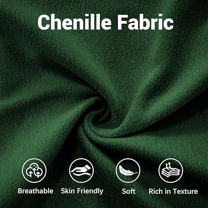 Modular Sectional Sofa, Comfy Cloud Couch 3 Seater Couch with Ottoman, Sectional Couches for Living Room, Modern Chenille L Shaped Couches, Sleeper Deep Seat Sofa with Throw Pillows, Green