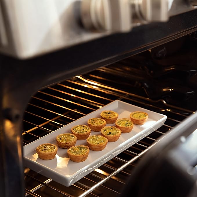 Home Beets White Ceramic Serving Platters (14 x 6 Inch Rectangle Plates) Serving Dishes for Entertaining, Food, Appetizers, Desserts, Cheese Board, Charcuterie, Sushi - Set of 4 Party Serving Trays