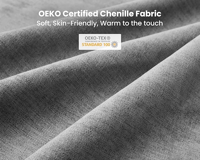 Oversized Modular Sofa, Extra Deep Cloud Chenille Sectional Couch with Ottoman Chaise, Fluffy Chenille 5 Seater Sofa Bed for Living Room, Villa (U Shape 5 Seater, Chenille Grey)