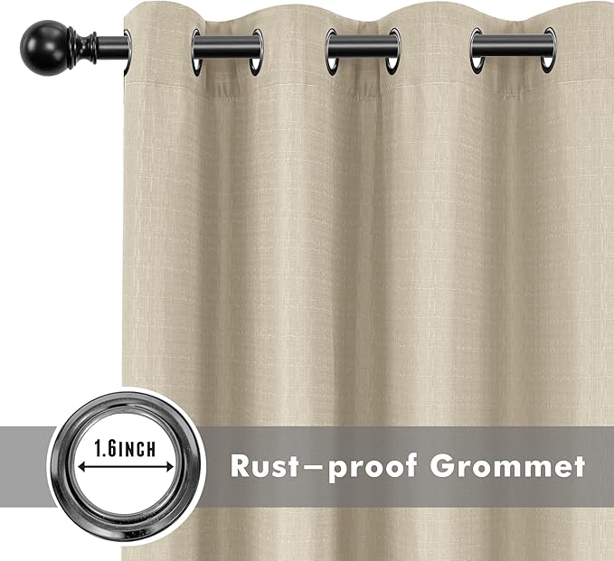 HolidayIdeas Linen Outdoor Curtains for Patio Waterproof-4 Panels Cream Outside Gazebo Curtains 54"x95"-Indoor/Outdoor Curtains Weighted Weatherproof, Privacy for Pergola, Porch, Cabana, Livingroom