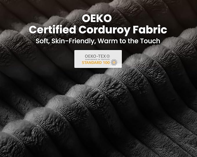 Oversized Modular Sofa, Extra Deep Cloud Corduroy Sectional Couch with Ottoman Chaise, Fluffy Corduroy 5 Seater Sofa Bed for Living Room, Villa (U Shape 5 Seater, Corduroy Black)