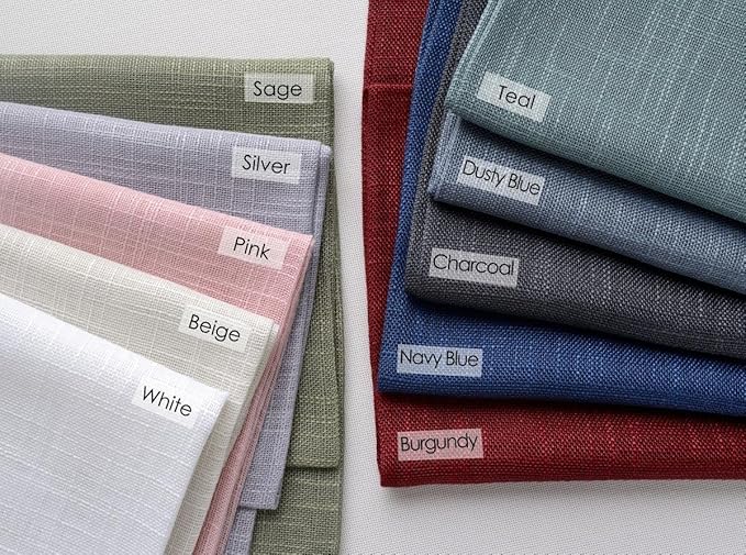 MIUCO Semi Sheer Curtains Poly Linen Textured Solid Grommet Curtains 84 Inches Long for Living Room 2 Panels (2 x 37 Wide x 84" Long) Sage