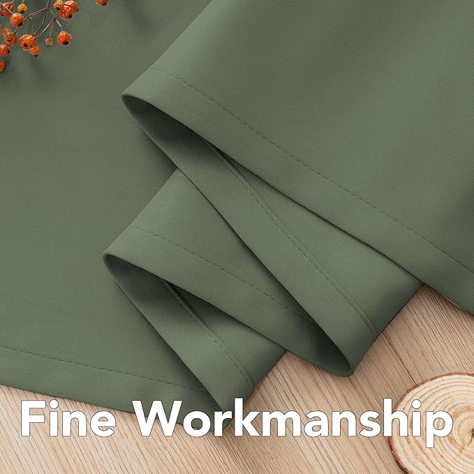 H.VERSAILTEX Blackout Curtains for Bedroom Thermal Insulated Room Darkening Living Room Curtains 84 Inch Long Grommet Privacy Protection Window Curtain Panels/Drapes, 2 Panels, Bronze Green