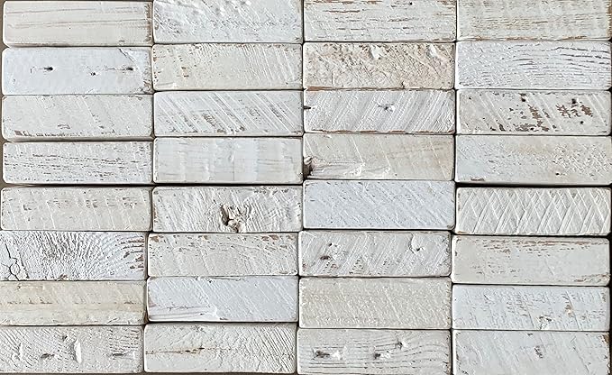 Urban Legacy Reclaimed Barnwood Planks | Floating Shelves for Wall w/Flush Mount Shelf Bracket Set Included | Set of 2 (White Wash, 18"x 7"x 2")