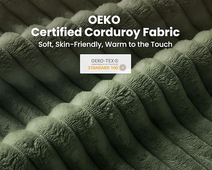 Oversized Modular Sofa, Extra Deep Cloud Corduroy Sectional Couch with Ottoman Chaise, Fluffy Corduroy 5 Seater Sofa Bed for Living Room, Villa (U Shape 5 Seater, Corduroy Green)