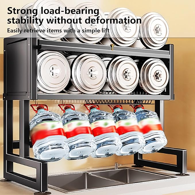 Home Furnishing Over The Sink Dish Drainer Drying Rack 3 Tier Over Sink Dish Rack for,oversink Dish Dry Rack,Space Saving Dish Drying Rack,Kitchen Sink Organizer countertop(White,95cm/37.4in)