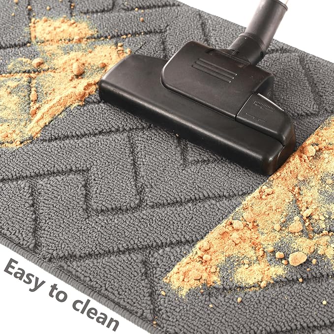 hicorfe Indoor Doormat,Front Back Door Mat Rubber Backing Non Slip Door Mats 20"x59" Absorbent Resist Dirt Entrance Doormat Inside Floor Mats Entryway Washable Low-Profile for Patio,Garden(Grey)