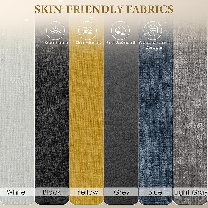 URRED Modular Sectional Sofa Comfy Cloud Couch, Modern Chenille Sofa Sleeper Deep Seat Couches with Ottoman/Pillows for Living Room (White, 82.6''- L Shape)