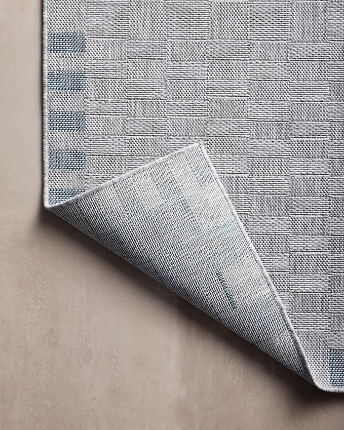 Loloi Amber Lewis Topanga Collection TOP-07 Silver/Blue 9'-2" x 12'-0" Indoor/Outdoor Area Rug