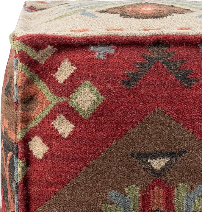 Mark&Day Pouf Ottoman, Gaubitsch Rustic Camel Cube Pouf Foot Rest for Living Room, Bedroom and Boho Home Decor (18"x18"x18")