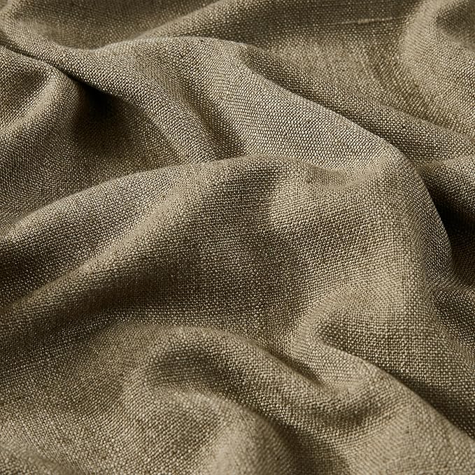 Vision Home Brown Pinch Pleated Full Blackout Curtains Linen Blended Room Darkening Window Curtains 63 inch for Living Room Bedroom Thermal Insulated Pinch Pleat Drapes with Hooks 2 Panel 40" Wx63 L