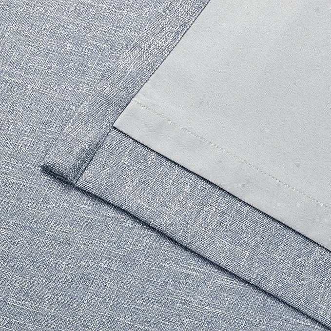 Vision Home Chambray Blue Pinch Pleated Full Blackout Curtains Room Darkening Window Curtains 90 inch for Living Room Bedroom Thermal Insulated Pinch Pleat Drapes with Hooks Back Tab 2 Panel 40"Wx90"L