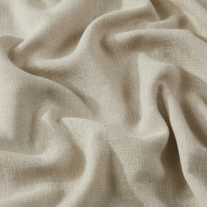 Vision Home Sand Pinch Pleated Full Blackout Curtains Linen Blended Room Darkening Window Curtains 72 inch for Living Room Bedroom Thermal Insulated Pinch Pleat Drapes with Hooks 1 Panel 60" Wx72 L