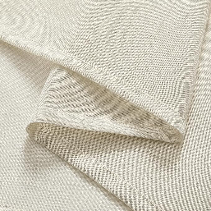 Joydeco Sheer Curtains 108 Inches Long, White Curtains for Living Room 2 Panels Set, Linen Curtains Window Privacy Assured with Light Filtering(W52 x L108 Inch,Linen)