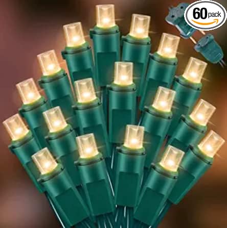 60 LED Warm White String Light - LED Christmas Lights, Mini led Lights for Indoor Outdoor Home Holiday Party Wedding Independence Day Decoration
