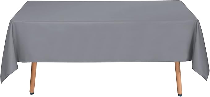sancua Rectangle Tablecloth - 54 x 78 Inch - Stain and Wrinkle Resistant Washable Polyester Table Cloth, Decorative Fabric Table Cover for Dining Tables, Buffet Parties and Camping, Light Grey