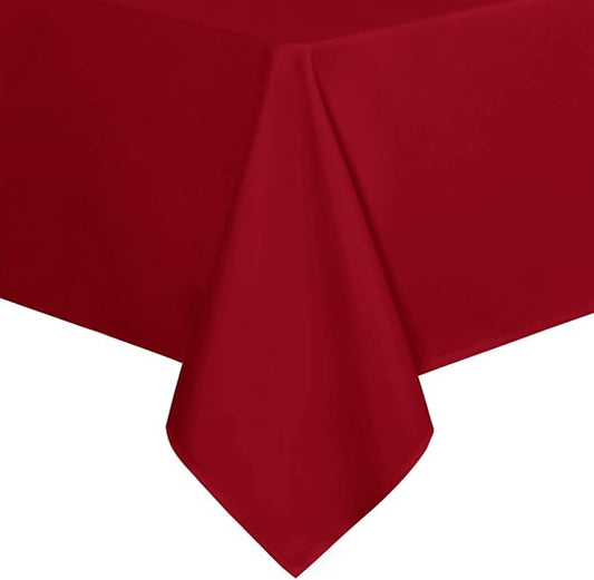 sancua Rectangle Tablecloth - 70 x 108 Inch - Stain and Wrinkle Resistant Washable Polyester Table Cloth, Decorative Fabric Table Cover for Dining Tables, Buffet Parties and Camping, Red