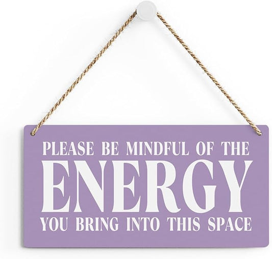 Purple Decor Spiritual Meditation Room Decor Inspirational Spa Decoration Positive Affirmations Wall Wood Plaque Sign Hanging Door Sign Home Office Yoga Room Decoration