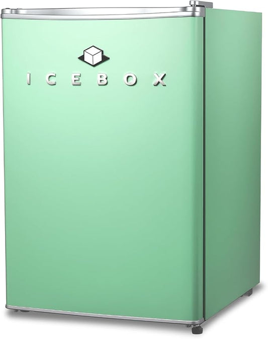 IBCR25MNT Compact, Energy Star Certified Small, Single Door Mini Fridge with Freezer Refrigerator, Large (2.5 cu ft), Mint Green