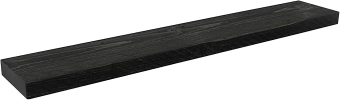 Joel's Antiques 42 Inch Wooden Floating Shelves for Wall - 42x8x2 in - Made of Natural Wood - Heavy Duty Rustic Wall Shelves Made in USA - Perfect for Living Room, Kitchen - Black