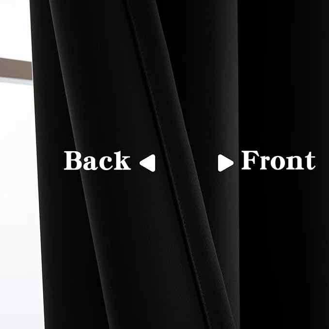 Blackout Curtains Custom Size for Bedroom 1 Panel, Thermal Insulated Blackout Curtains, Solid Grommet Privacy Room Darkening Drapes for Living Room Window (Customsize, Black)