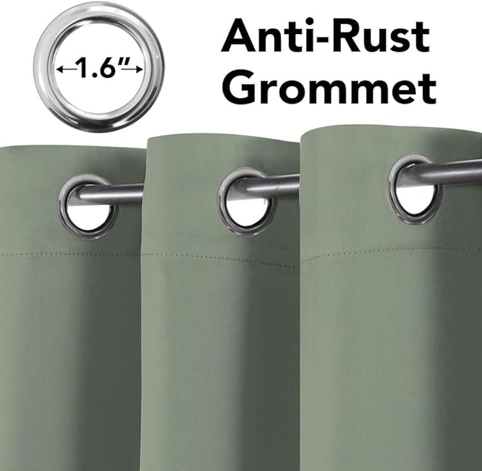 H.VERSAILTEX Blackout Window Curtain Panels Thermal Insulated Room Darkening Solid Grommet Curtains/Drapes for Bedroom Privacy Protection (Set of 2 Panels,52 by 63 Inch Long, Cyan)
