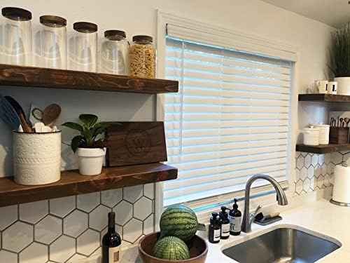 joelsantiques 36 Inch Wooden Floating Shelves for Wall - 36x8x2 in - Made of Natural Wood - Heavy Duty Rustic Wall Shelves - Made in USA - Perfect for Living Room, Kitchen - Mocha