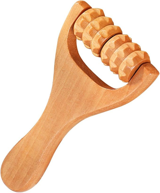 Wood Massage Roller Tools,Body and Face Roller, Handheld Wooden Total Body Massager,Wooden Massager Tool,1 Pieces.