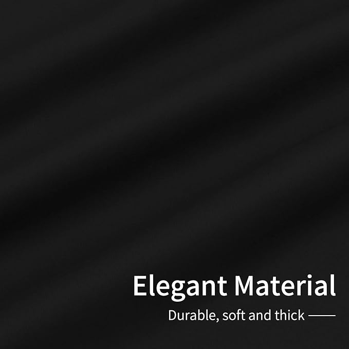 Easy-Going Blackout Curtains for Bedroom, Solid Thermal Insulated Grommet and Noise Reduction Window Drapes, Room Darkening Curtains for Living Room, 2 Panels (42x54 in, Black)